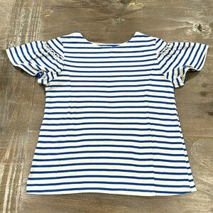 Blue and White Striped Top